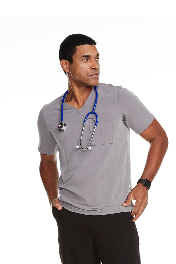 Men's "Better Than Basic" V-Neck Top - Charcoal Grey