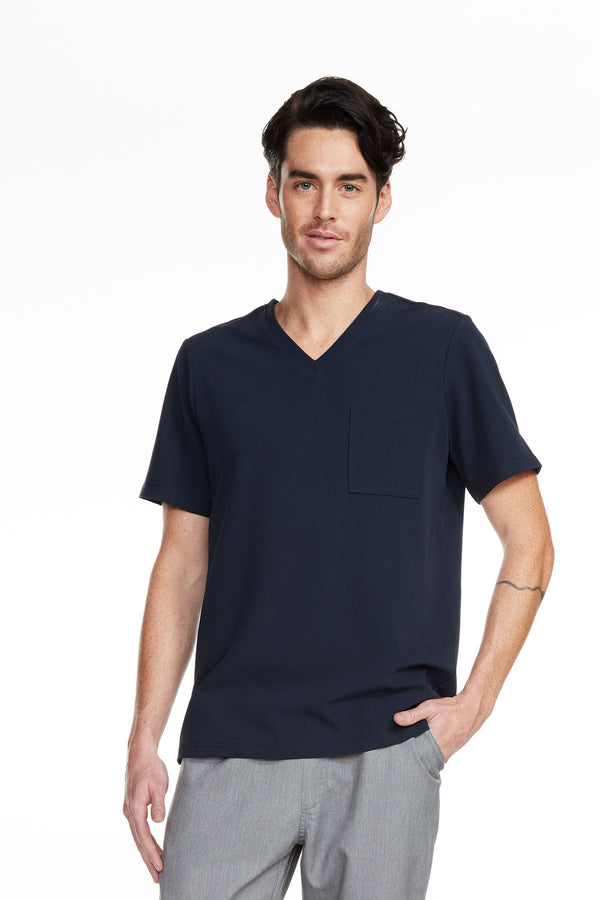 Men's "Better Than Basic" V-Neck Top - Navy Blue