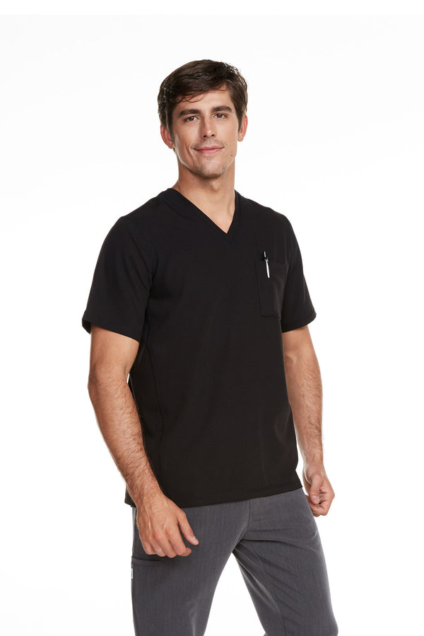 Men's "Better Than Basic" V-Neck Top - Black