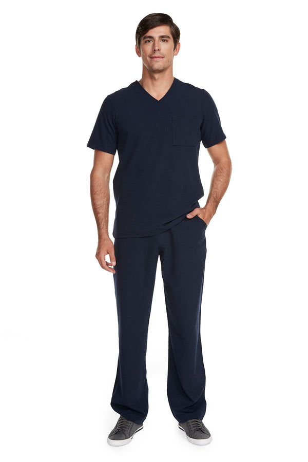 Men's "Better Than Basic" V-Neck Top - Navy Blue