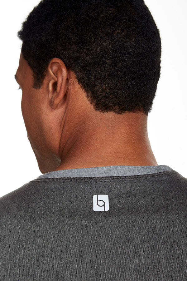 Men's "Sport" V-Neck Top - Heather Graphite