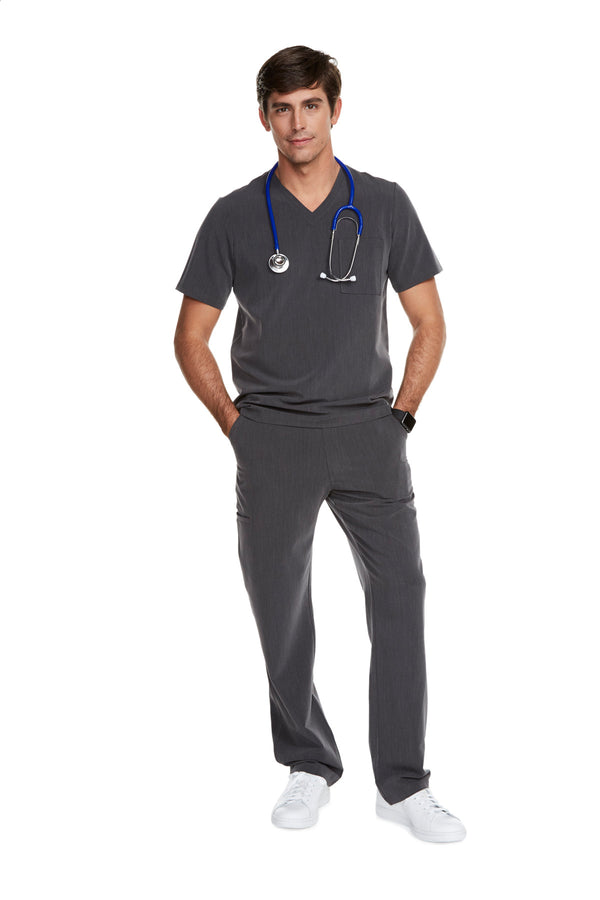 Men's "Better Than Basic" V-Neck Top - Graphite