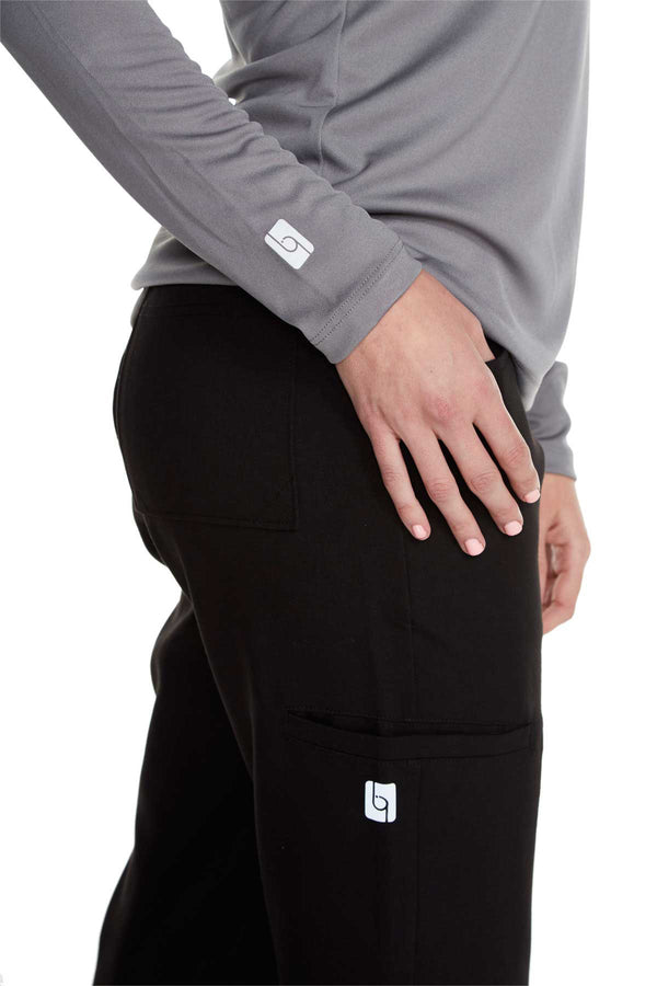 Women's Long Sleeve Antimicrobial Under Scrub Top - Charcoal Grey