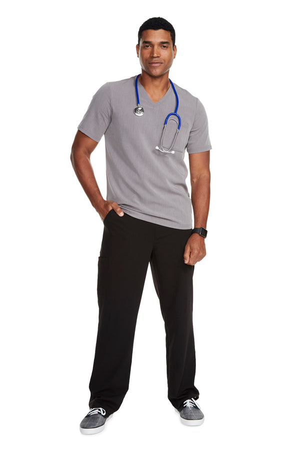Men's "Better Than Basic" V-Neck Top - Charcoal Grey