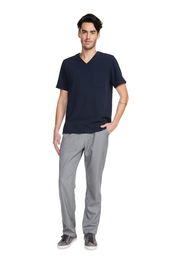 Men's "Better Than Basic" V-Neck Top - Navy Blue