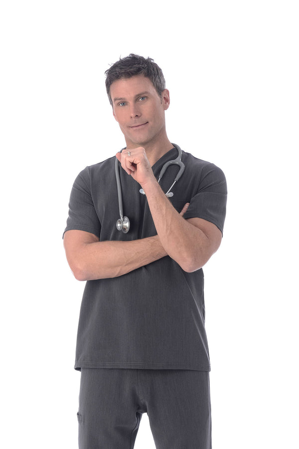 Men's "Better Than Basic" V-Neck Top - Graphite