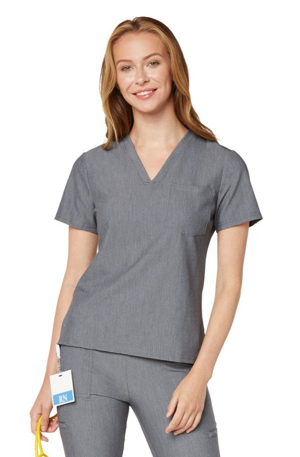 Women's One-Pocket Scrub Top -Graphite