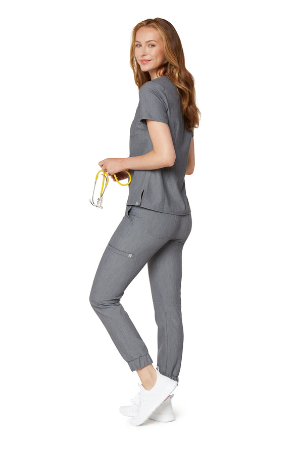 Women's One-Pocket Scrub Top -Graphite