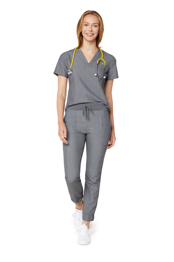 Women's One-Pocket Scrub Top -Graphite