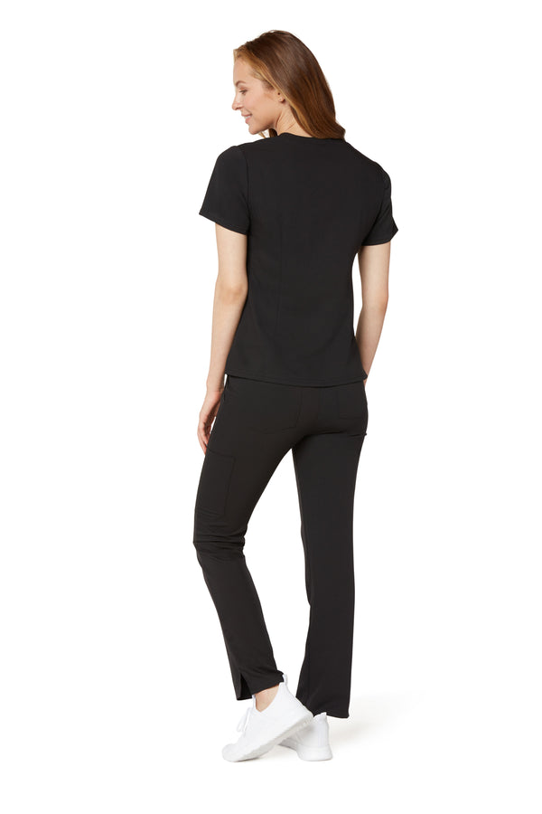 Women's One-Pocket Scrub Top - Black
