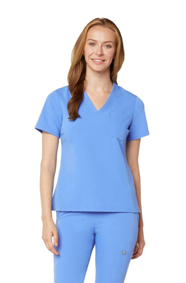 Women's One-Pocket Scrub Top - Ceil Blue