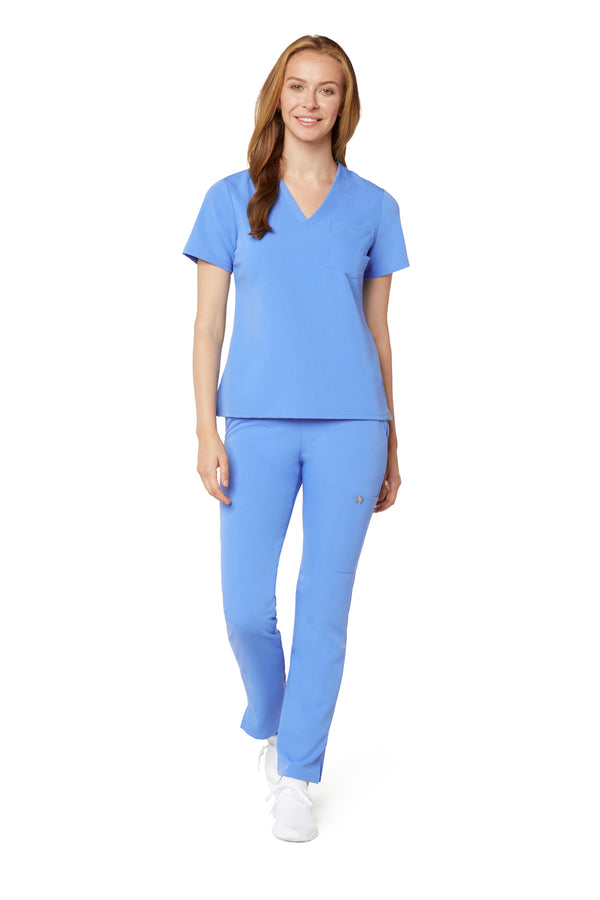 Women's One-Pocket Scrub Top - Ceil Blue