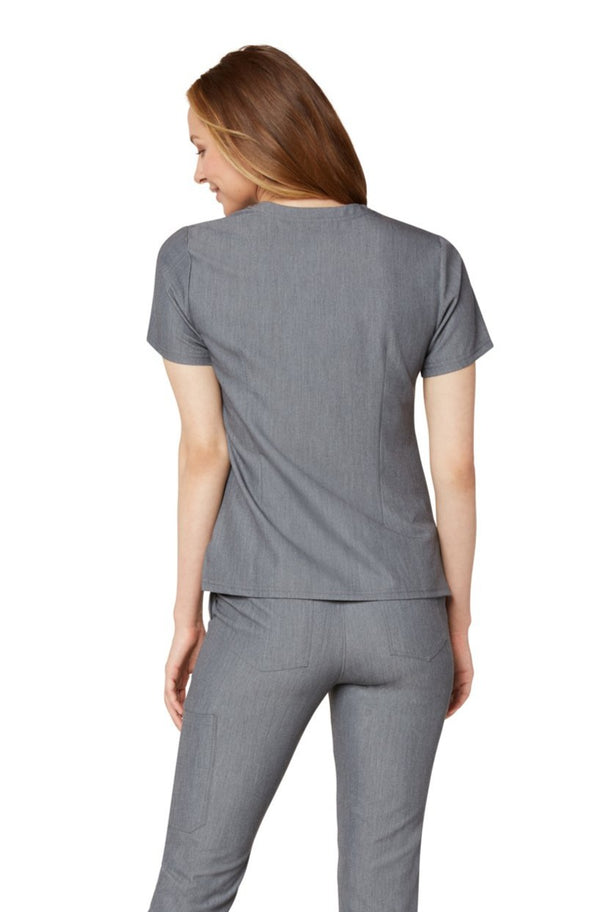 Women's One-Pocket Scrub Top -Graphite