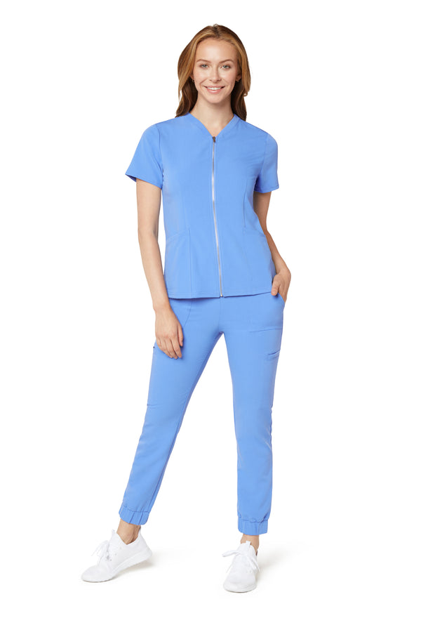 Women's Zipper Top - Ceil Blue