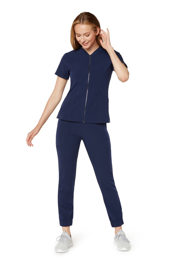 Women's Zipper Top - Navy Blue