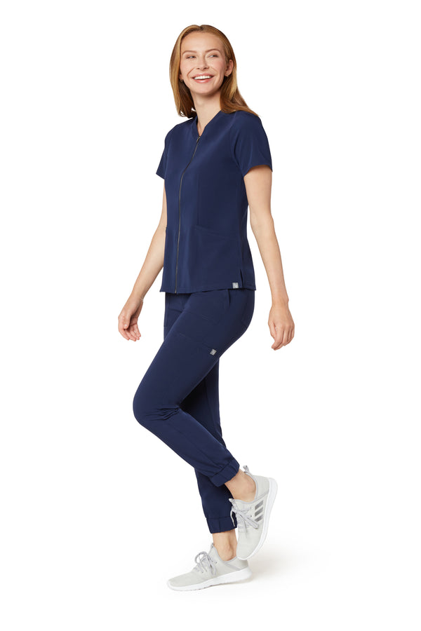 Women's Zipper Top - Navy Blue